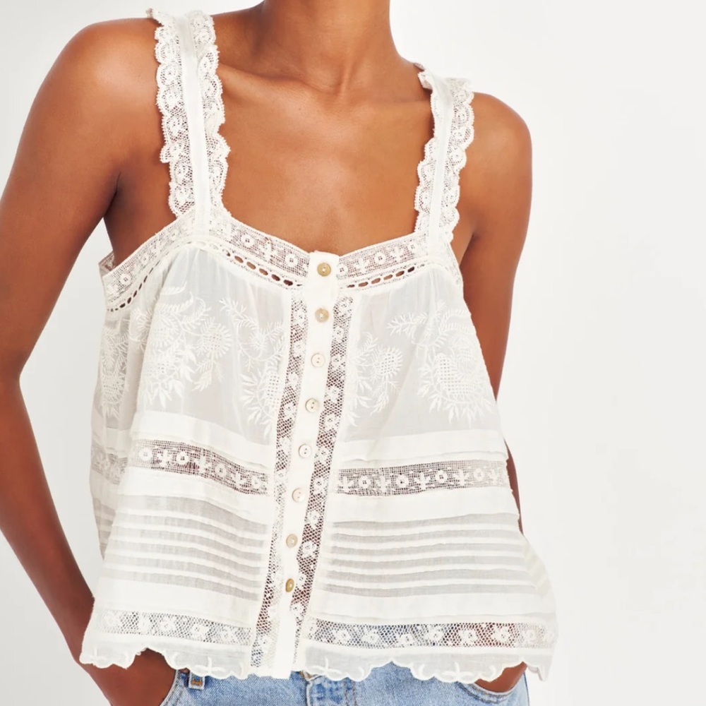 LoveShackFancy Sully Heritage Tank Top